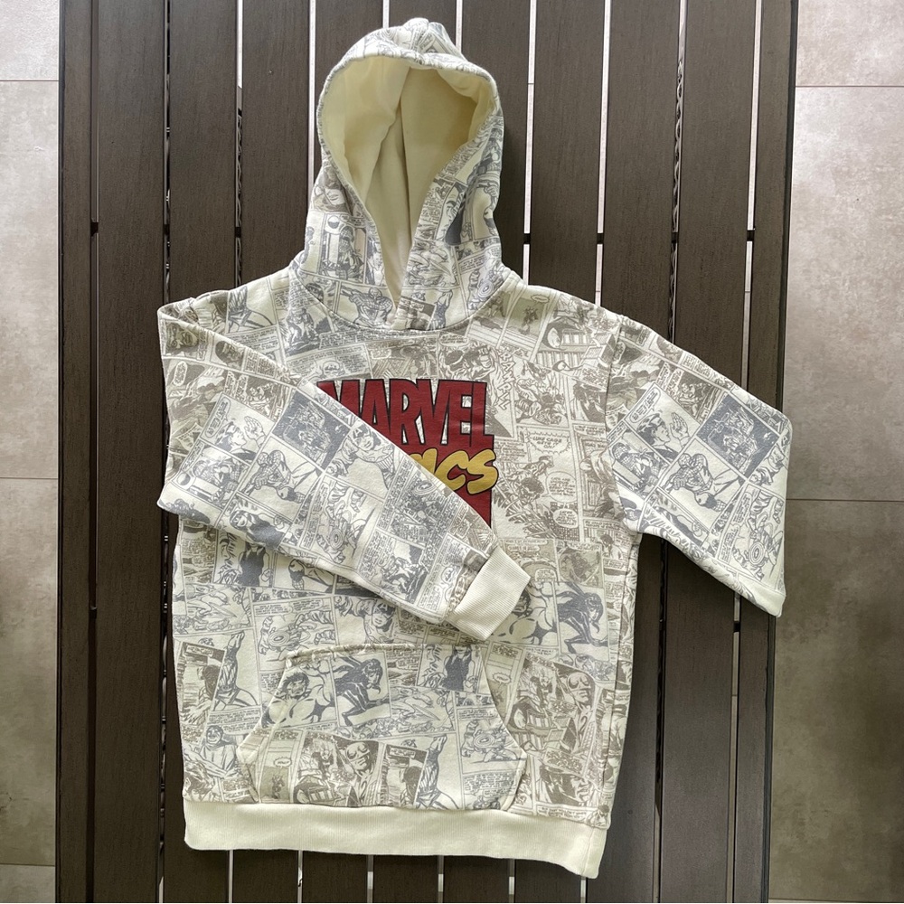 MARVEL MARVEL COMICS COMIC STRIP HOODED HOODIE SWEATSHIRT!!